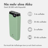 imoshion Powerbank 20.000 mAh - 22,5W Schnellladegerät - USB-C / USB-A - Grün