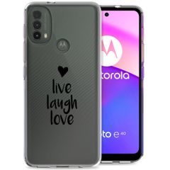 imoshion Design Hülle für das Motorola Moto E30 / E40 - Live Laugh Love 