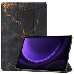 imoshion Design Trifold Klapphülle für das Samsung Tab S10 FE / S9 FE - Black Marble