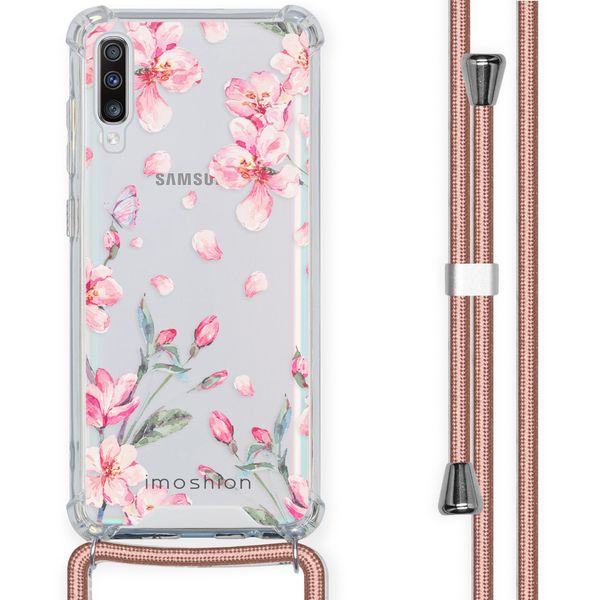 imoshion Design Hülle mit Band für das Samsung Galaxy A70 - Blossom Watercolor