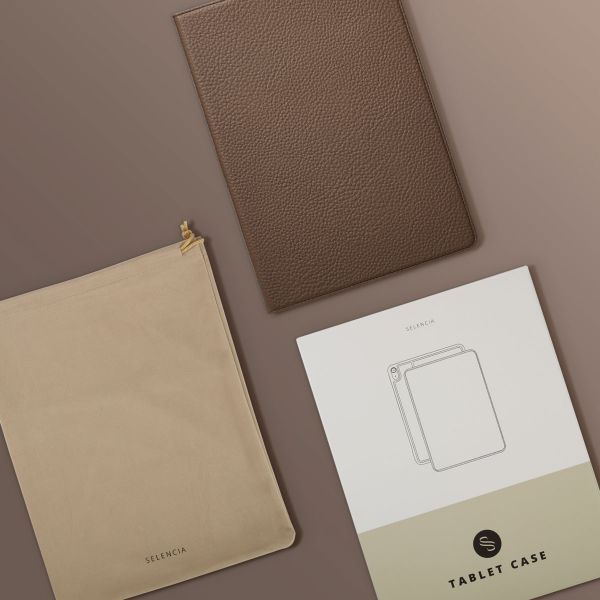 Selencia Riva Klapphülle Apple iPad 9 (2021) 10.2 Zoll / iPad 8 (2020) 10.2 Zoll / iPad 7 (2019) 10.2 Zoll - Mocha Brown