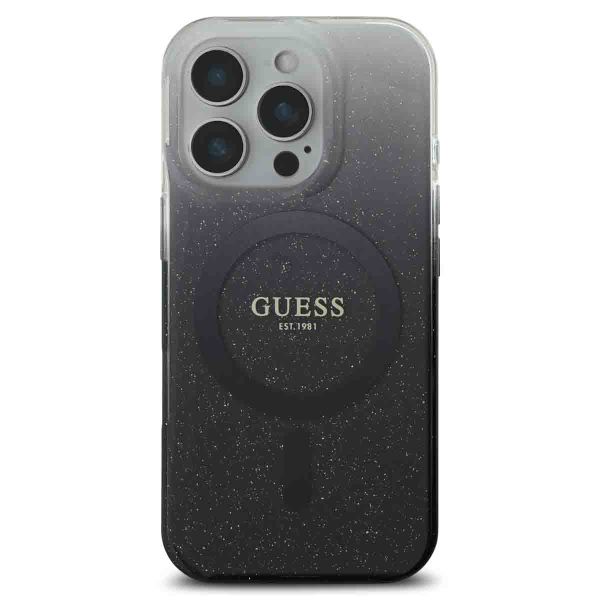 Guess MagSafe IML Glitter Gradient Case für das iPhone 16 Pro Max - Black