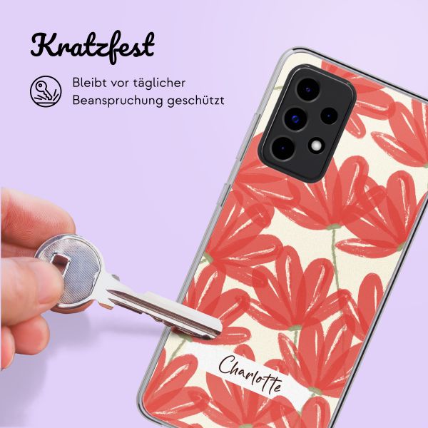 Personalisierte Hülle mit Blumen Samsung Galaxy A53 - Transparent