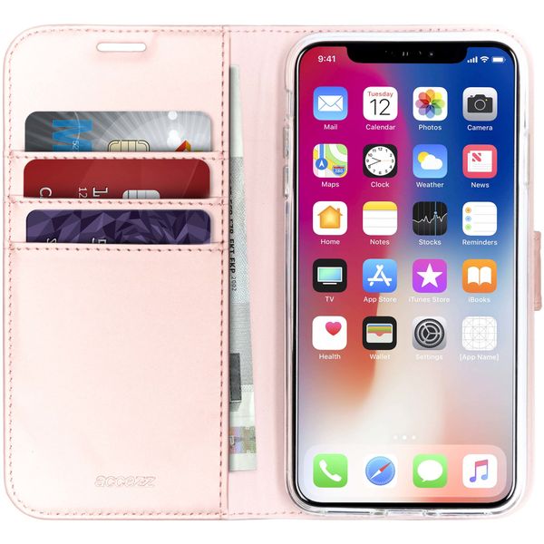 Accezz Wallet TPU Klapphülle Roségold für das iPhone Xs Max