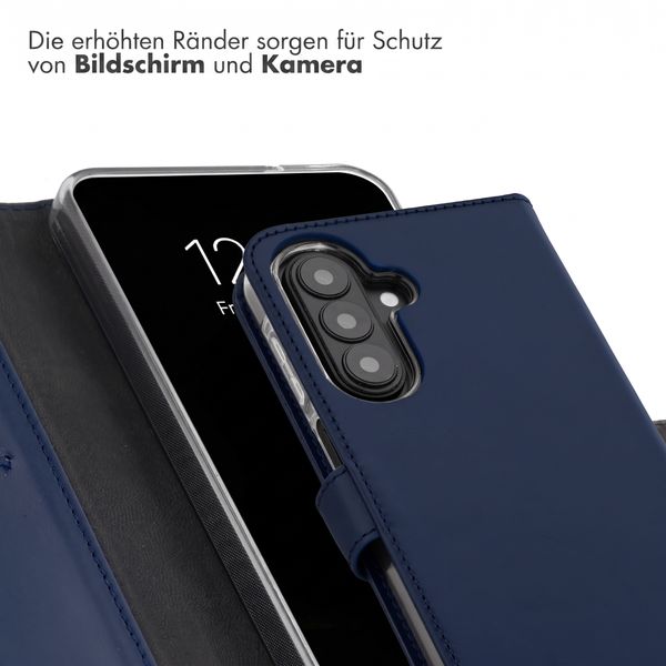 Selencia Echtleder Klapphülle Samsung Galaxy A27 (5G) - Dunkelblau