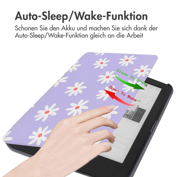 imoshion Design Slim Hard Case Sleepcover für das Kobo Clara HD - Flowers Distance