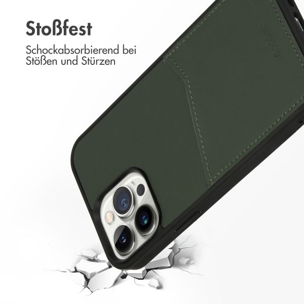 Accezz Premium Leather Card Slot Back Cover für das iPhone 13 Pro Max - Grün