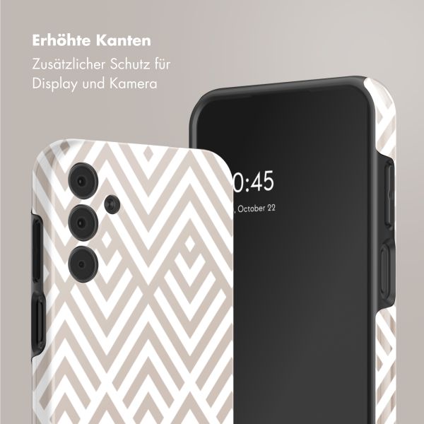 Selencia Vivid Tough Back Cover für das Samsung Galaxy A15 - Beige Zigzag