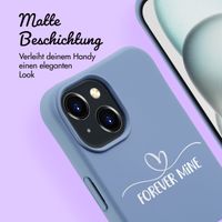 Personalisierte Color Backcover MagSafe mit abtrennbarem Band und elegantem Herz für iPhone 15 - Ash Blue