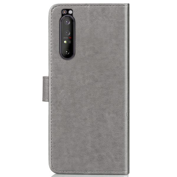 Kleeblumen Klapphülle Grau für das Sony Xperia 1 II