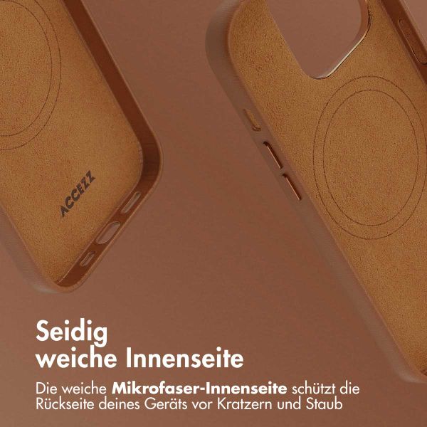 Accezz MagSafe Leather Backcover Apple iPhone 14 Pro - Sienna Brown