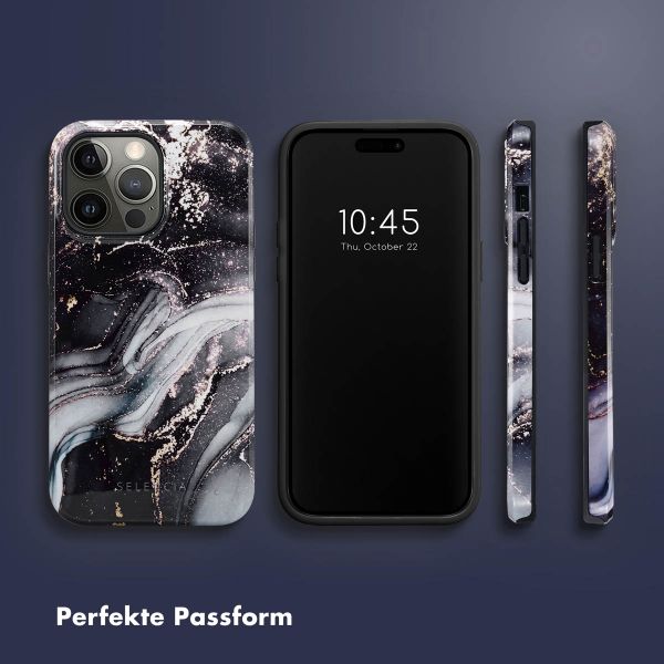 Selencia Vivid Tough Back Cover für das iPhone 14 Pro Max - Chic Marble Black