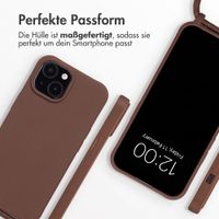 imoshion SilikonHülle mit Band Apple iPhone 15 - Braun