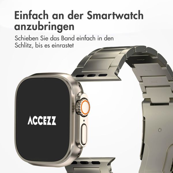 Accezz Mattes Titanstahlarmband für das  Apple Watch Series 1 t/m 11 / SE / Ultra (44/45/46/49 mm) - Titanium