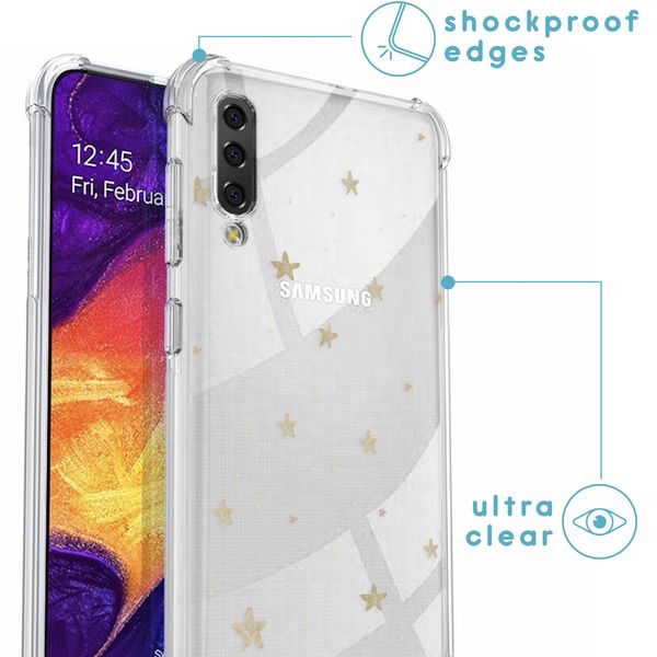 imoshion Design Hülle mit Band für das Samsung Galaxy A50 - Stars Gold