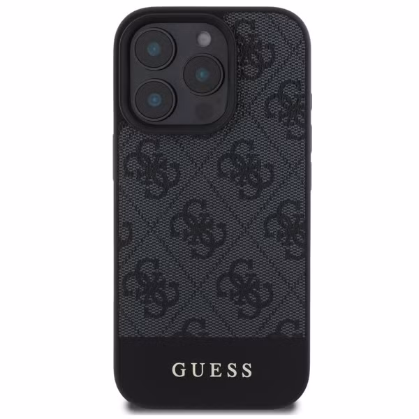Guess Bottom Stripe 4G Back Cover Apple iPhone 16 Pro - Grau
