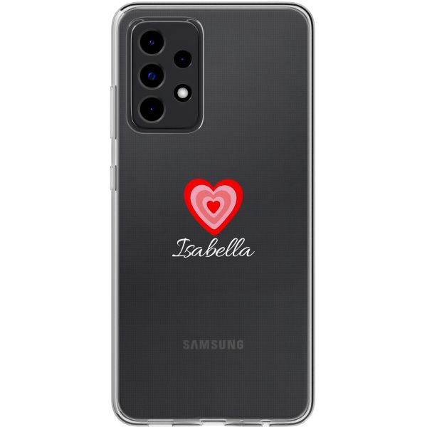 Personalisierte Hülle mit Herz Samsung Galaxy A53 - Transparent