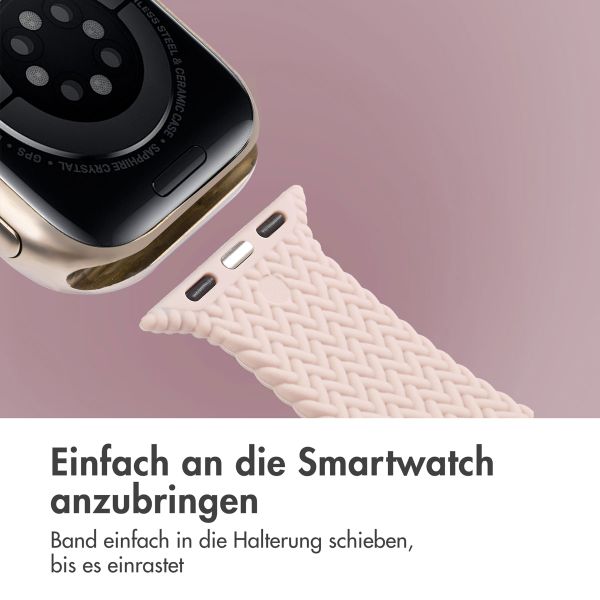 imoshion Geflochtenes Silikonarmband für die Apple Watch Series 1 bis 9 / SE (38/40/41 mm) | Series 10 (42 mm) - Rosa