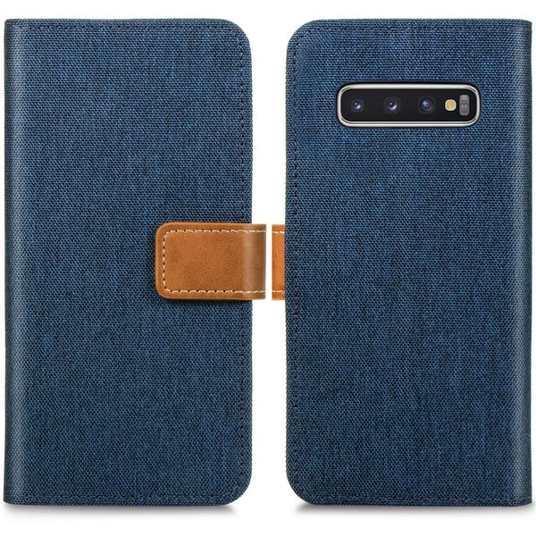 imoshion Luxuriöse Canvas-Klapphülle Samsung Galaxy S10 - Dunkelblau