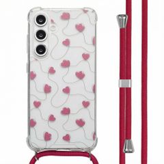 imoshion Design Hülle mit Band Samsung Galaxy S24 FE - Dusty Rose Connected Hearts