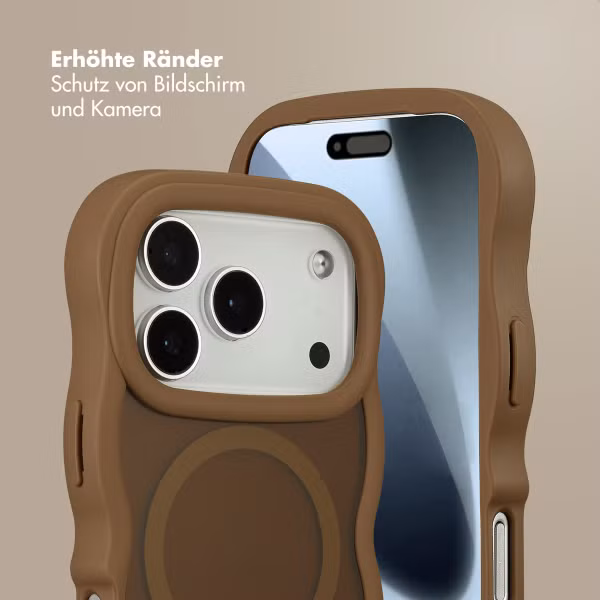 Selencia Wavy Backcover mit MagSafe Apple iPhone 17 Pro - Mocha Brown