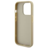 Guess 4G Metal Logo Back Cover mit Glitter Apple iPhone 15 Pro - Gold