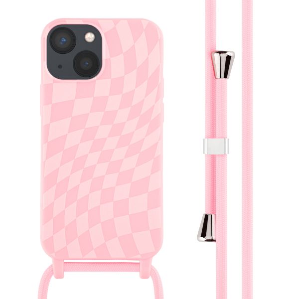 imoshion Silikonhülle design mit Band für das iPhone 13 Mini - Retro Pink