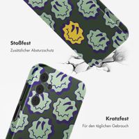 Selencia Vivid Back Cover Samsung Galaxy A15 (5G) - Wavy Smiley Green