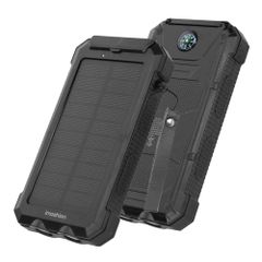 imoshion Solar Powerbank mit Solarpanel – Schnellaufladung und Stromversorgung – 20.000 mAh – Schwarz