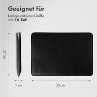 Accezz Leather Laptop Hülle Apple MacBook 16 Zoll - Laptop Sleeve - Schwarz