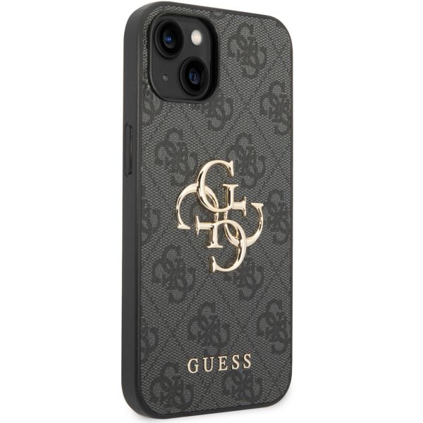 Guess 4G Metal Logo Back Cover für das iPhone 15 - Grau