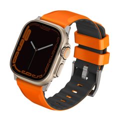 Uniq Linus AiroSoft™ Silikonarmband für die Apple Watch Series 1 bis 10 / SE / Ultra (2) (44/45/46/49 mm) - Volt Orange