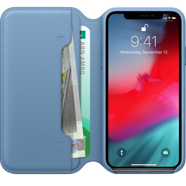 Apple Leather Folio Klapphülle Blau für das Apple iPhone Xs / X