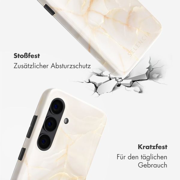 Selencia Vivid Back Cover Samsung Galaxy S24 - Golden Beige Marble