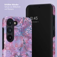 Selencia Vivid Back Cover Samsung Galaxy S23 - Fresh Paint Flower Orange