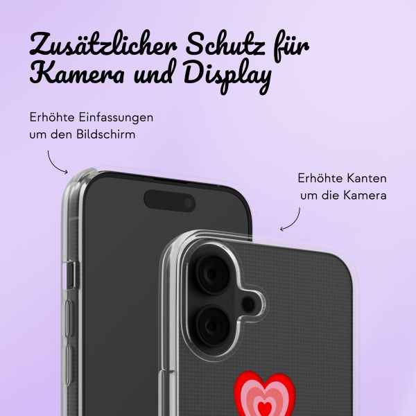 Personalisierte Hülle mit Herz iPhone 16 - Transparent