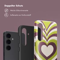 Selencia Vivid Back Cover Samsung Galaxy S24 - Double Hearts Plum Fern