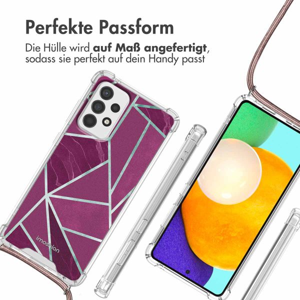 imoshion Design Hülle mit Band Samsung Galaxy A52(s) (5G/4G) - Bordeaux Graphic