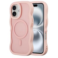 Selencia Wavy Backcover mit MagSafe Apple iPhone 16 - Soft Pink