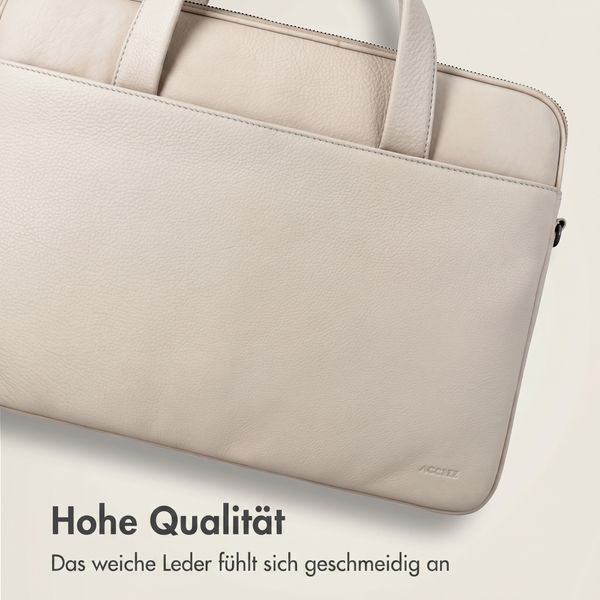 Accezz Leather Laptoptasche 16 Zoll - Beige