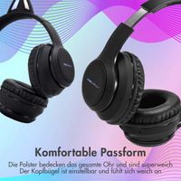imoshion Kabellose Kinderkopfhörer LED Light Cat Ear - Dezibelbegrenzer - Mit AUX-Kabel - Schwarz