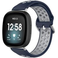 imoshion Silikonband Sport für das Fitbit Versa 4 / 3 / Sense (2) - Blau/Grau