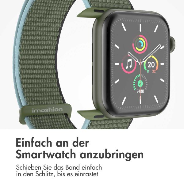 imoshion Nylonarmband für das  Apple Watch Series 1 t/m 9 / SE (38/40/41 mm) | Series 10 / 11 (42 mm) - Dark Olive
