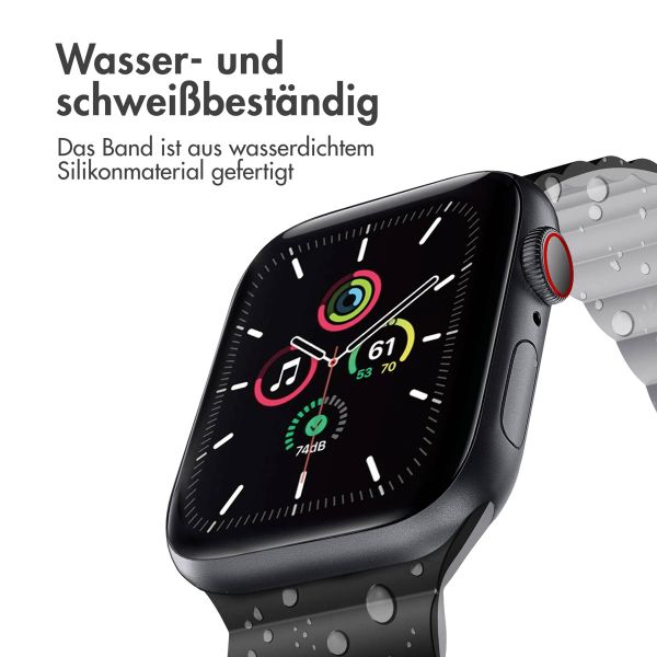 imoshion Silikon-Magnetarmband für die Apple Watch Apple Watch Series 1 bis 10 / SE / Ultra (2) (44/45/46/49 mm) - Schwarz / Grau