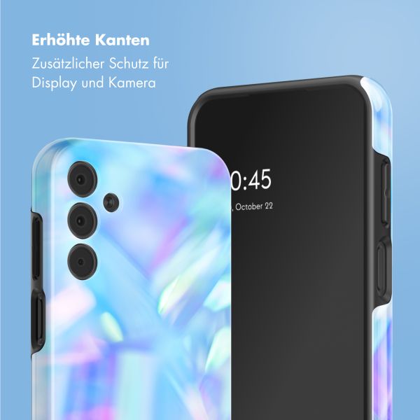 Selencia Vivid Tough Back Cover für das Samsung Galaxy A15 - Holographic Blue Dream