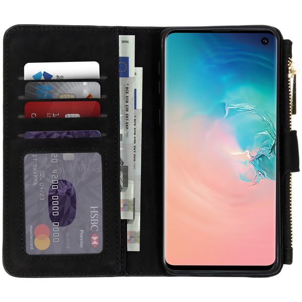 Luxuriöse Portemonnaie-Klapphülle Schwarz Samsung Galaxy S10