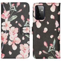 imoshion Design TPU Klapphülle Samsung Galaxy A72 - Blossom Watercolor Black