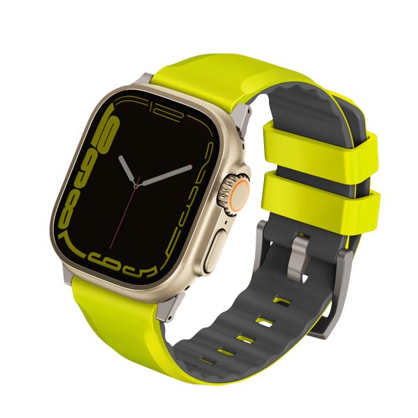 Uniq Linus AiroSoft™ Silikonarmband für das  Apple Watch Series 1 t/m 11 / SE / Ultra (44/45/46/49 mm) - Lime Green