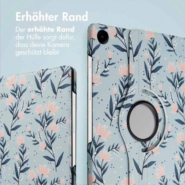imoshion 360° drehbare Design Klapphülle Samsung Galaxy Tab A9 Plus - Flowers