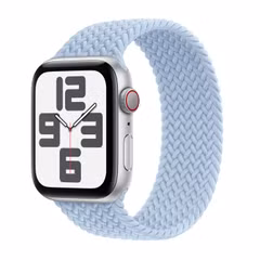 Apple Geflochtenes Solo Loop für  Apple Watch Series 1 - 9 / SE (38/40/41 mm) | Series 10 / 11 (42 mm) - Größe 2 - Light Blue